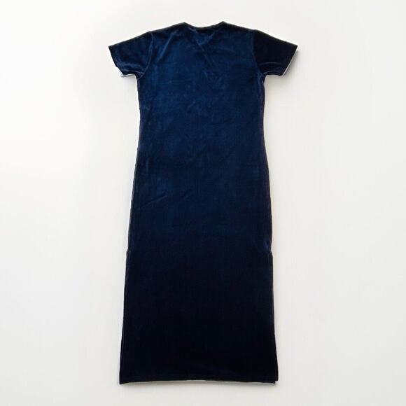 Victoria’s Secret Country Blue Velvet Velour Maxi Pajama Dress Nightgown Medium - Picture 3 of 8